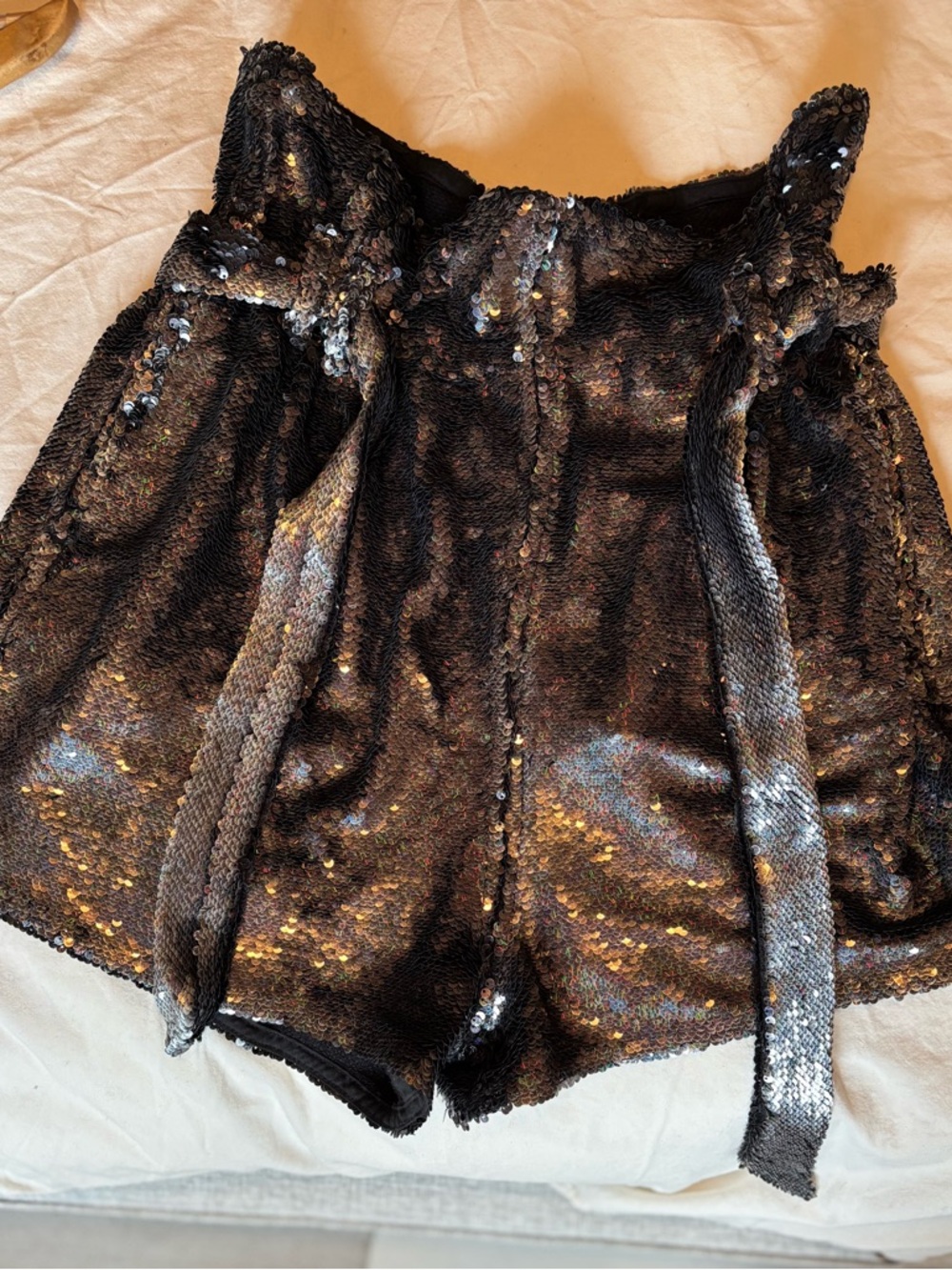 IRO Sequin High-Waist Women’s Shorts with tie